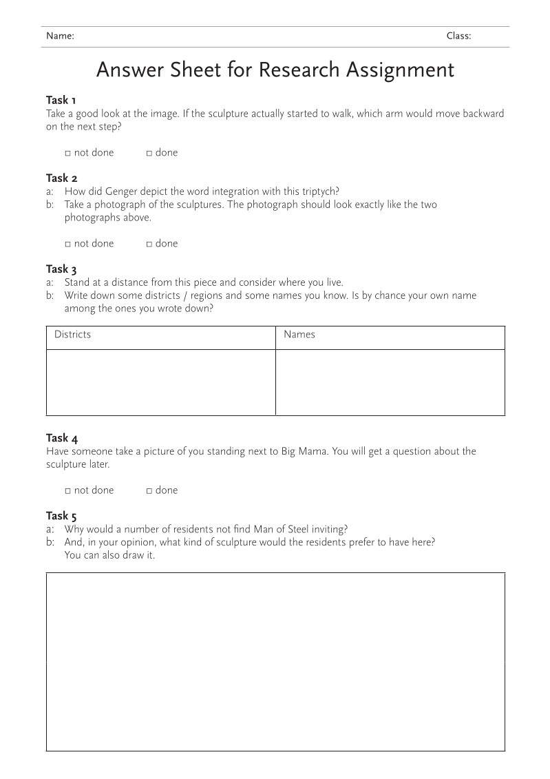 Answer Sheet